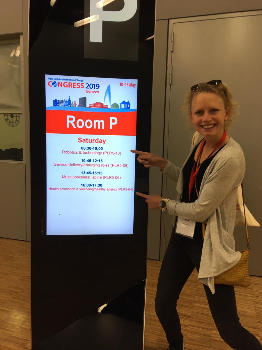 e-Exercise onderzoek (@blendedexercise) on Twitter photo For all early birds at #WCPT2019: at 8.30 <a href="/CKloek/">Corelien Kloek</a> will present about the development and feasibility of e-Exercise Low Back Pain! See you in Room P! @WCPT1951 <a href="/HU_Beweegzorg/">Lectoraat Beweegzorg</a> <a href="/AWFUtrecht/">AWF Utrecht</a> For all early birds at #WCPT2019: at 8.30 <a href="/CKloek/">Corelien Kloek</a> will present about the development and feasibility of e-Exercise Low Back Pain! See you in Room P! @WCPT1951 <a href="/HU_Beweegzorg/">Lectoraat Beweegzorg</a> <a href="/AWFUtrecht/">AWF Utrecht</a>