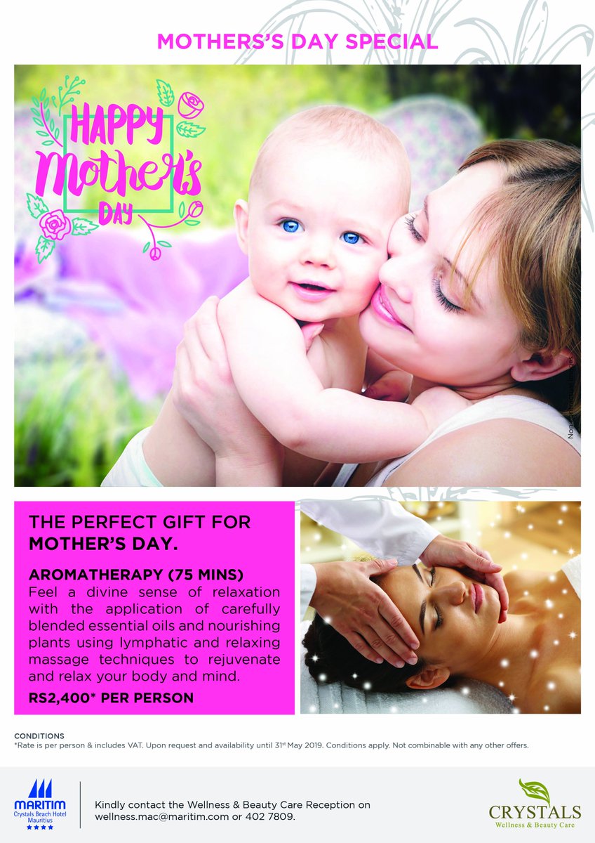 MaritimCrystals's tweet photo. The perfect gift for mother's Day.
Happy mother's day. #beautiful #loving #love #familysummerfun #happymother'sday #wellness&amp;beautycareformothers #maritimcrystalsbeachhotelmauritius #mauritius https://t.co/J3bU7paVgi