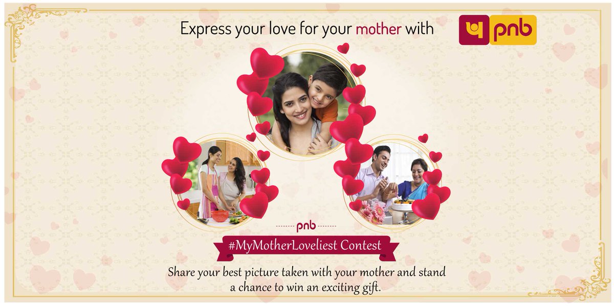 pnbindia's tweet photo. #ContestAlert : This #MothersDay, make your #mother feel special. Share your favourite picture taken with her and stand a chance to win an exciting gift. Also, tag your 3 friends to help them express their love for their mothers too. #Contest Rules - https://t.co/86mmIntBmj https://t.co/3xbUaQGN0V