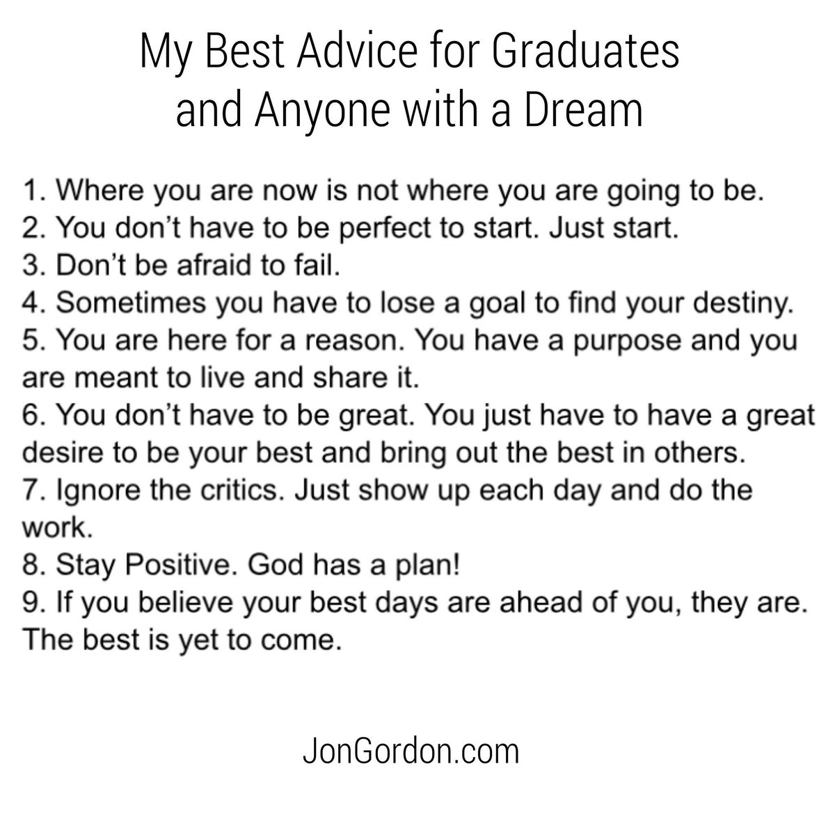 My best advice for graduates and anyone with a dream...