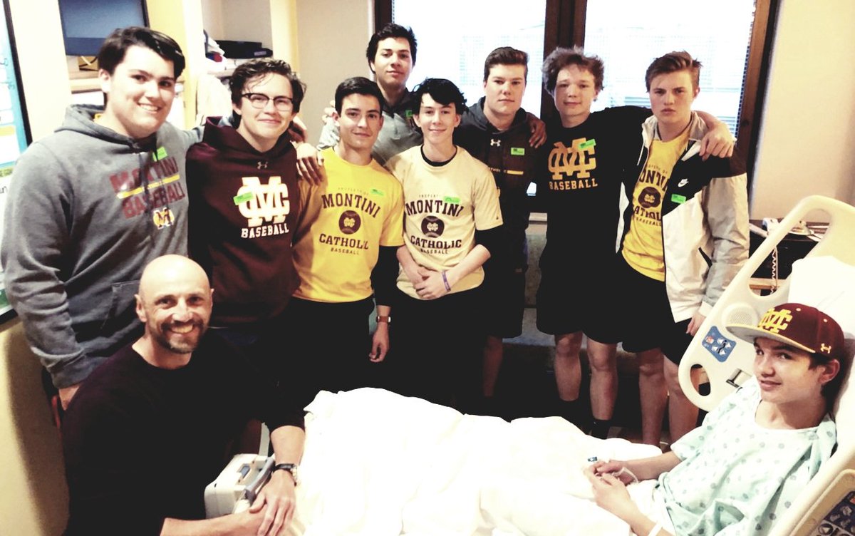 2hopperbaseball's tweet photo. It's more than a game to us.....
my MCHS squad went to Lutheran General Hospital to visit player who is rather ill. We spoke with our fellow Broncos &amp; Prayed with him.  
Then, of course, we hit Portillo's for dinner. ;)
God Bless our Broncos!
#everyinningeveryday 
#wenot https://t.co/pqWMkTjNVc