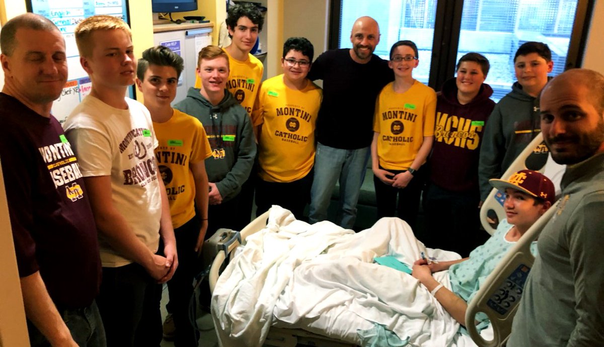 2hopperbaseball's tweet photo. It's more than a game to us.....
my MCHS squad went to Lutheran General Hospital to visit player who is rather ill. We spoke with our fellow Broncos &amp; Prayed with him.  
Then, of course, we hit Portillo's for dinner. ;)
God Bless our Broncos!
#everyinningeveryday 
#wenot https://t.co/pqWMkTjNVc