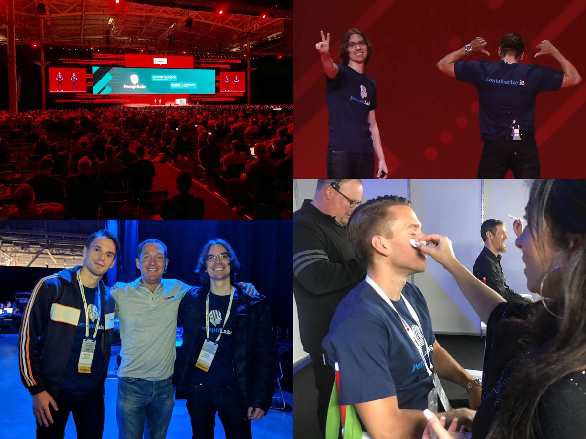 PerceptiLabs's tweet image. #PerceptiLabs co-founders Martin Isaksson &amp;amp; Robert Lundberg having fun behind the scenes with the Red Hat CEO @JWhitehurst and CTO @kernelcdub 
#ContainerizeIt #redhatsummit #democratizeai #ai #ml