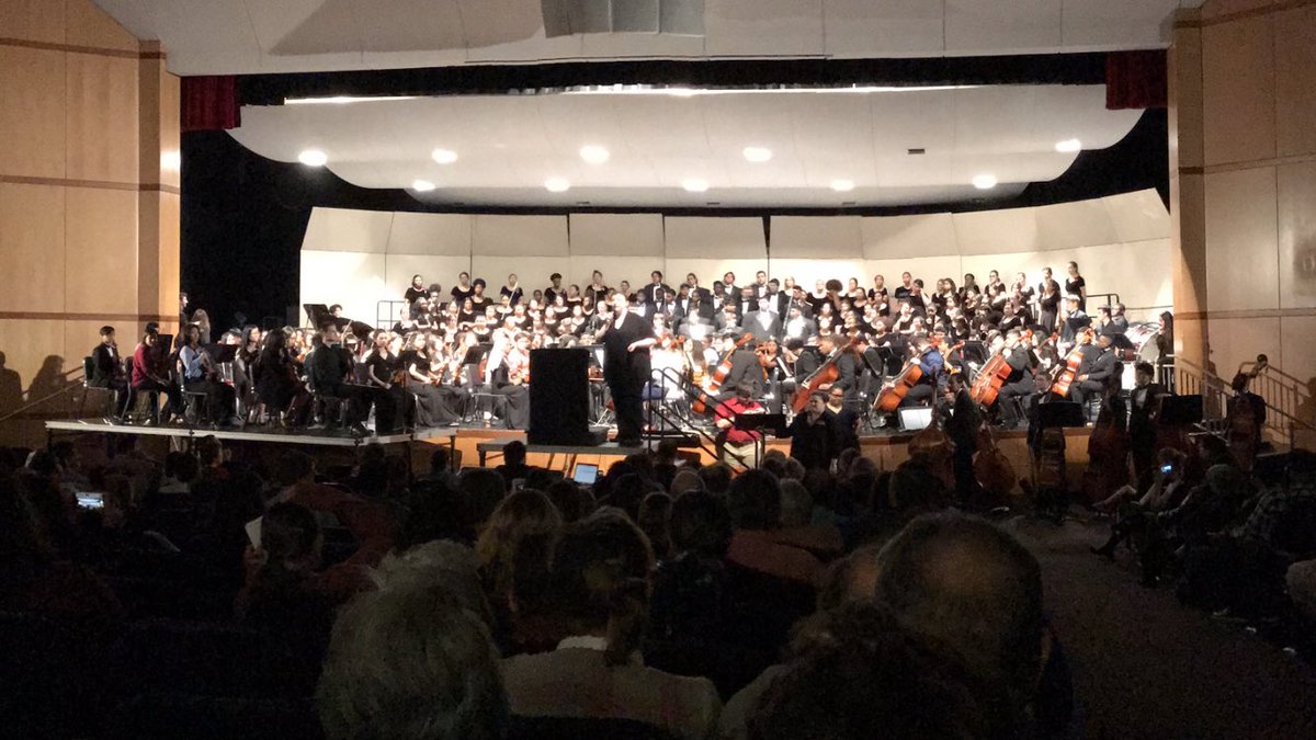 Over 200 Irving MacArthur HS Musicians in Concert (Band, Choir, Orchestra). Pretty impressive! Thank you students &amp; director’s. Great crowd.