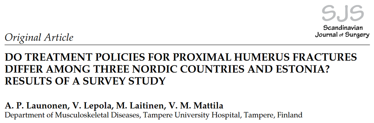 NITEPresearch's tweet photo. Past NITEP study:
"Our survey revealed a remarkable uniformity in the current practice of operative treatments and rehabilitation for proximal humerus fractures in the participant countries."
@ScandJSurg @LaunonenA @MinnaLaitinen2 #orthopedics
https://t.co/SMedCtyhKJ https://t.co/sX2NRU4obl