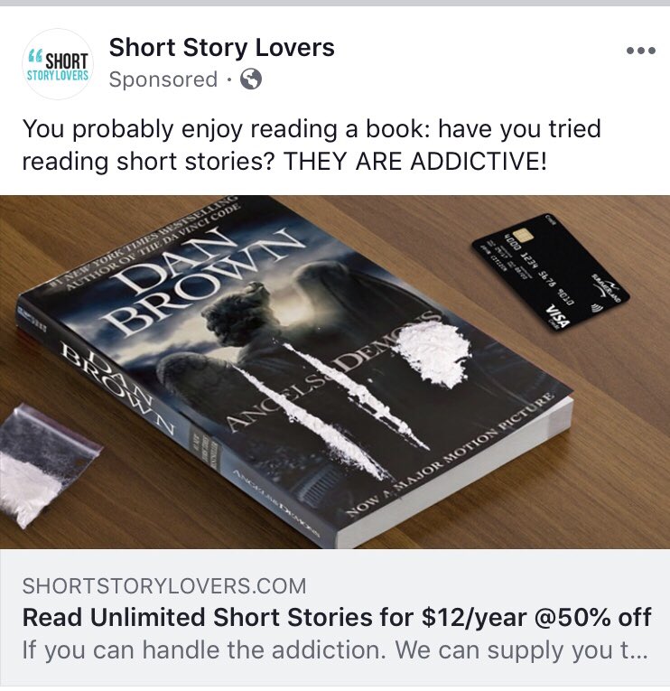 If this was on a Karl Ove book I’d delete Facebook because I’d KNOW they were spying on me. Way too targeted.