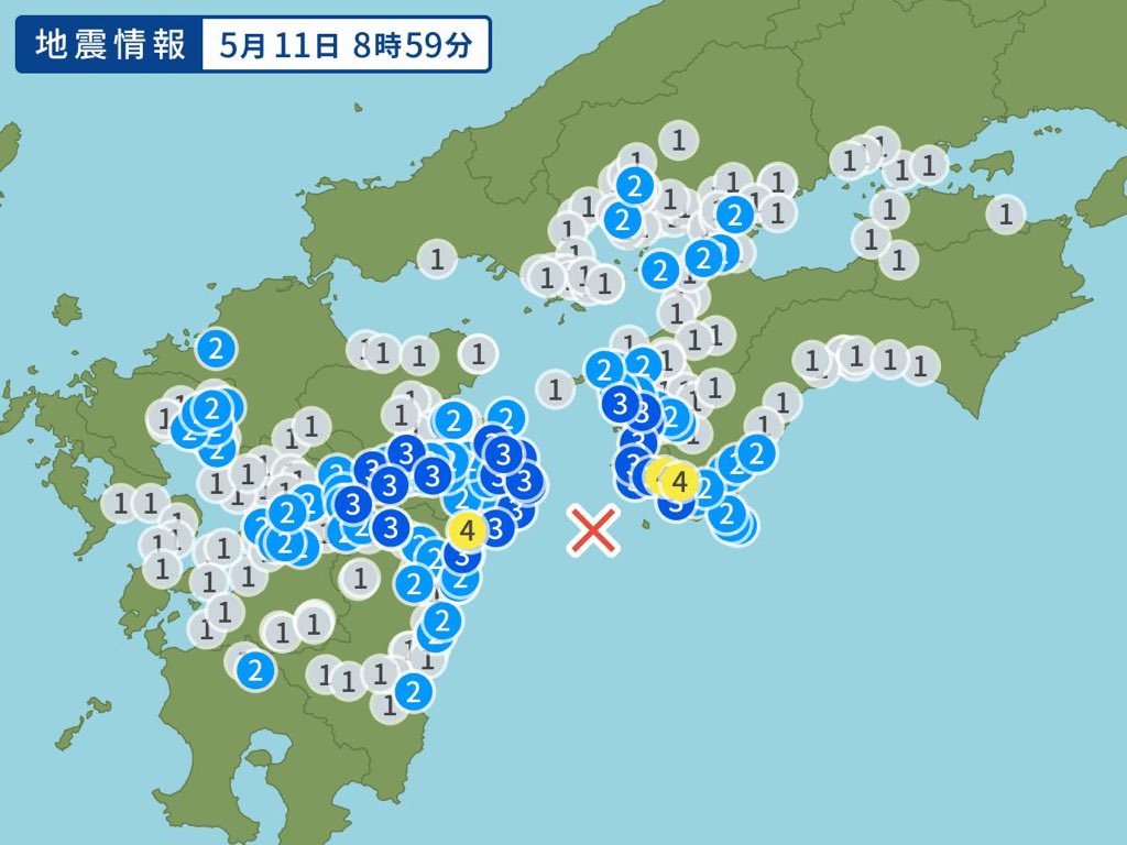 すろみ いよいよ南海トラフがやばい ﾟdﾟ 日向灘の震源が四国方面の固着域に向かってる これは近々来る 南海トラフ 地震情報 日向灘地震 津波 地震速報