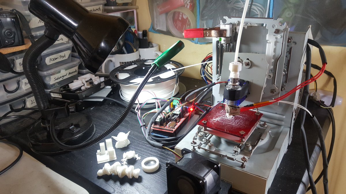 Here's the homemade 3D printer that I've been working on for the past few months. Will be registering this to <a href="/MakerFaireMNL/">Maker Faire Manila</a> soon. #3Dprinting #Maker