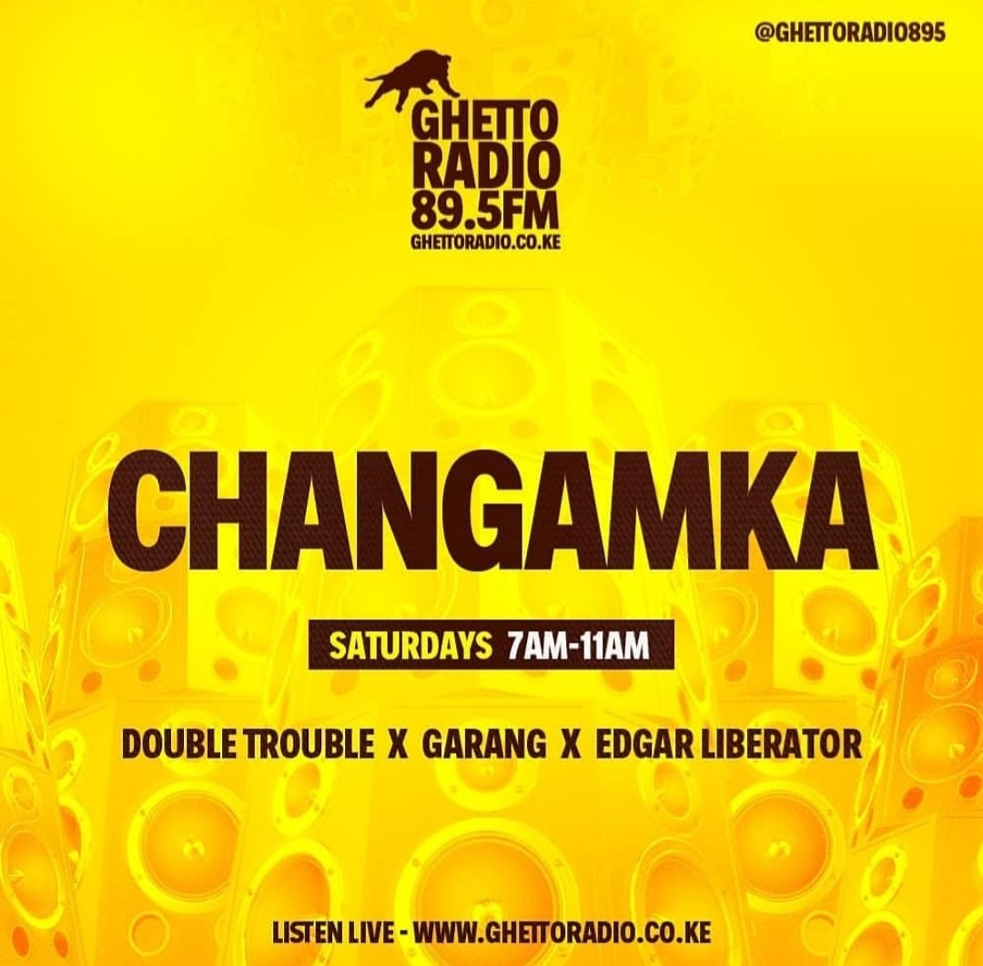 DjDaboTrabo's tweet image. Good morning ni ka Sato moja Safi sana na tuko ndani ya #Changamka @GhettoRadio895 hizi ma ngware kutoka 7am hadi 11am.
Tune in