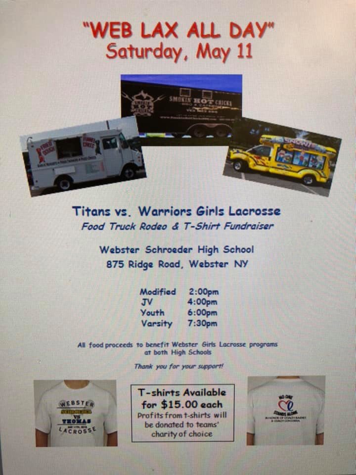 lax_thomas's tweet photo. Saturday, May 11th is Webster Lax Day at Schroeder! Come support all Webster girls lacrosse players. @SchroederHS @ThomasTitans https://t.co/EaPSLH5BqC