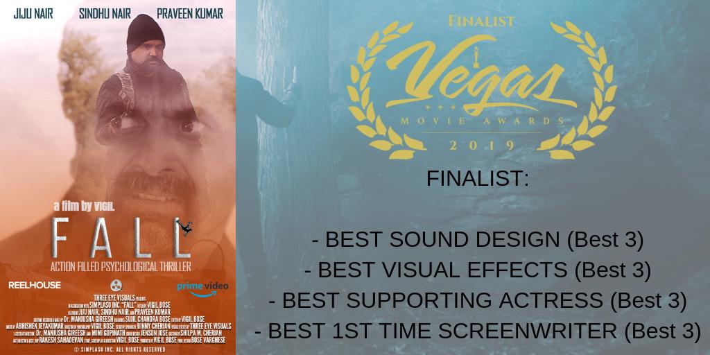 Competition becomes tougher and tougher as we move up. We are extremely proud to announce that our film FALL has been selected as one of the BEST FILM FINALISTS. Thank You, @VegasMovie #FALL #VegasMovieAwards #Director #FilmFestival #ThreeEyeVisuals #TeamFall