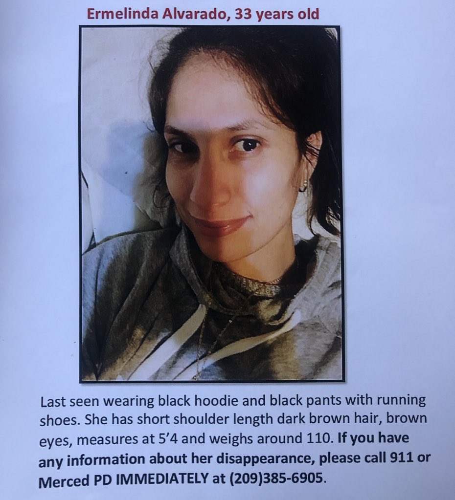 NathalieMGranda's tweet image. HAVE YOU SEEN HER? Jose Alvarado says he hasn’t seen or heard from his wife,Ermelinda Alvarado, in nearly a month.She was supposed to pick him up at the airport in Fresno.Instead, her rental car was found abandoned in #Riverside County a day later.Hear from her kids at 11 @ABC30