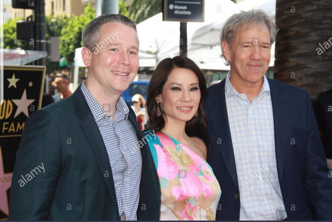 myqueenlucyliu's tweet photo. #LucyLiu poses with #RobDoherty, showrunner of @Elementary_CBS and #DavidKelly who gave Lucy her big break in tv by creating her character #LingWoo in #AllyMcBeal during her #walkoffame ceremony. https://t.co/nzogqj3lbn