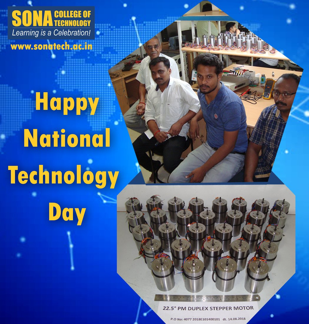 SonaResearch's tweet photo. #HappyNationalTechnologyDay : SonaSPEED team has successfully realised &amp; delivered 30 Nos of Duplex Permanent Magnet #steppermotor  to Avionics Entity,  Vikram Sarabhai Space Centre (VSSC), trivandrum after predespatch clearance by VSSC team. #sonaspeed #space #studyatsona https://t.co/c8dxzONAV7