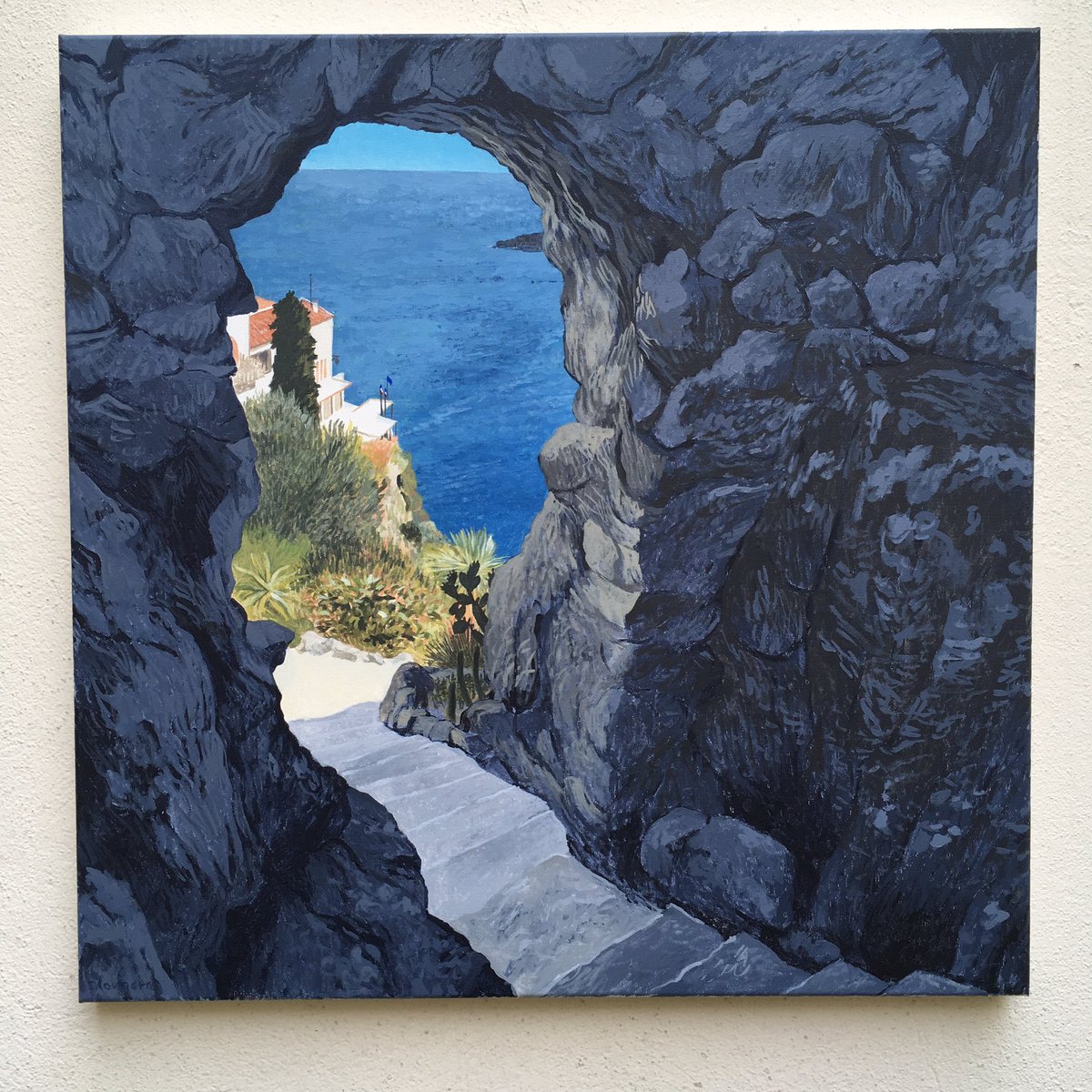 Nouvelle toile! « La porte d’Eze » - 80*80cm - 2019 - Sylvain Lougarre
 #Méditerranée #cotedazur #nice #eze #jardinexotique #sud #landscape #seascape #frenchpainter #grandatelierdumidi #contemporaryart