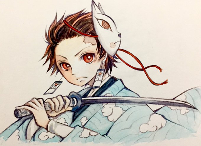 ひよりこ✴️ 【ぺたりずむ展サテライト3】(11月/東京)さんがTwitterに投稿した竈門炭治郎(鬼滅の刃)のイラスト。