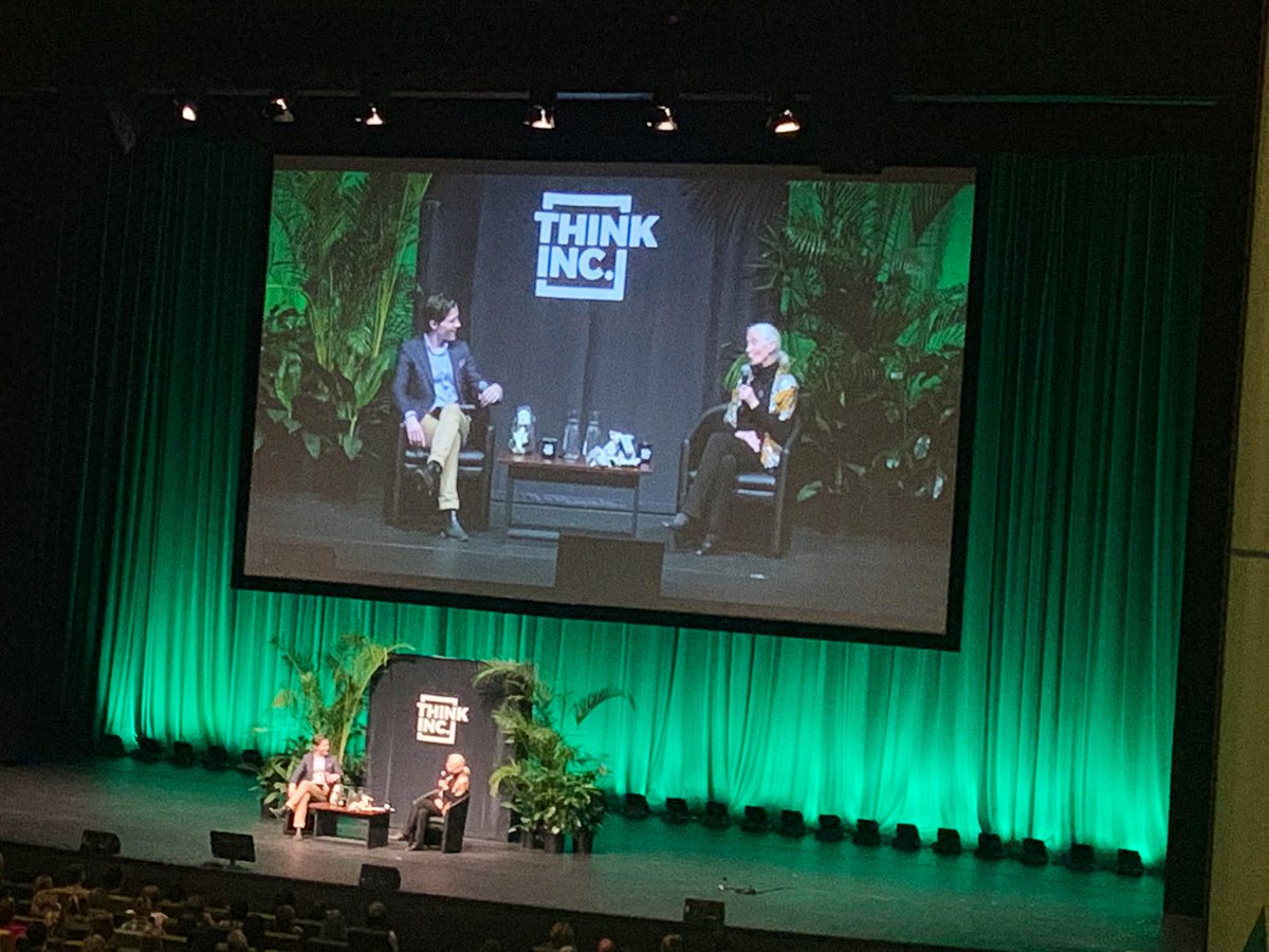 MVEG001's tweet photo. Dr Jane Goodall urges all young people who care deeply about #climatechange and the environment to join @RootsandShoots to take action and make change happen #ThinkGoodall #womeninSTEMM #JaneinAu19 #STEMMBFF https://t.co/bJBfER9Jd2