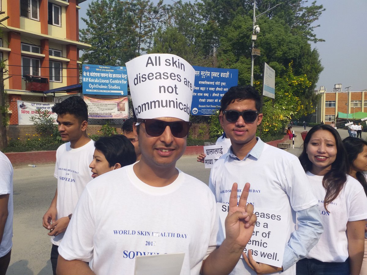 ParajuliSudip's tweet photo. walkathon and cycle rally in World skin health day celebration with a theme skin health for all 
organized by society of Dermatologists,  venereologists and Leprologists of Nepal https://t.co/qYVHMyVfYy