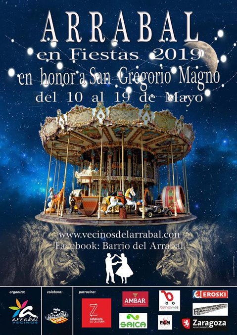 ¡¡Ayer comenzaron las #fiestas del #barrio del #Arrabal!! 👏👏🍻🍭🎪🤹‍♂️🎸🎊
Tienen un programazo para el #finde y toda la semana que viene, ¿te animas a acercarte a compartirlas con los #vecinos? 👯‍♀️👯‍♂️👯‍♀️👯‍♂️ #fiestasArrabal2019
El #programa completo aquí: eventoszaragoza.com/2019/05/progra…