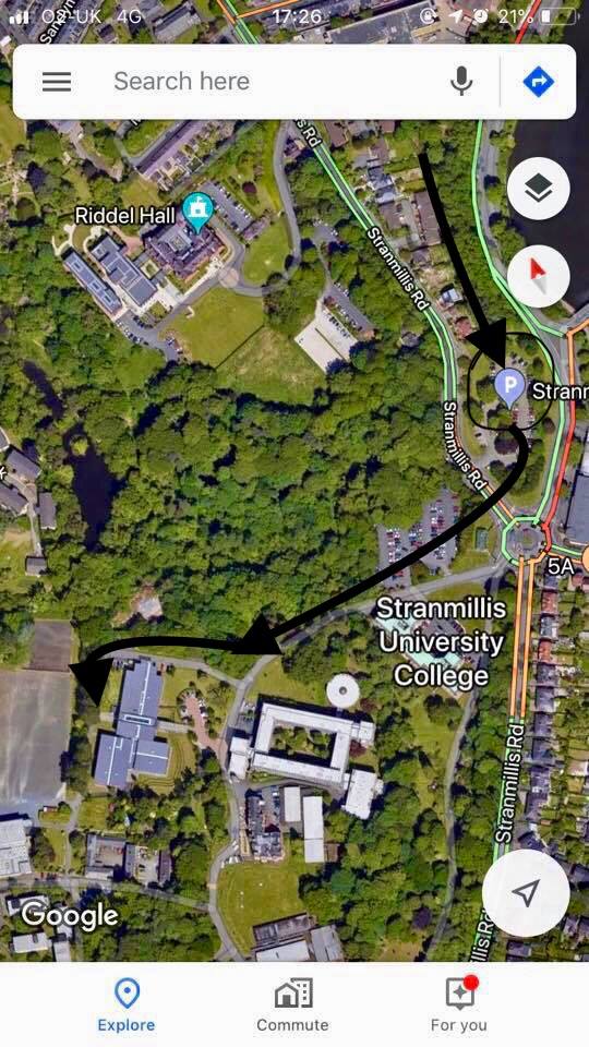 StranmillisPR's tweet image. Please park at the car park on Stranmillis Roundabout! 

Once you come on the site come up the right hand side of the main building and take the first right, that will take you to the back of the Orchard Building where we start! (It is a 5 minute walk from car park to start line)