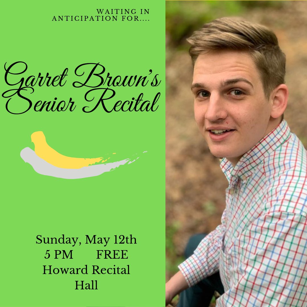 Hey guys! Tomorrow, Sunday the 12th, Garrett Brown will have his senior recital at Howard at 5pm😁