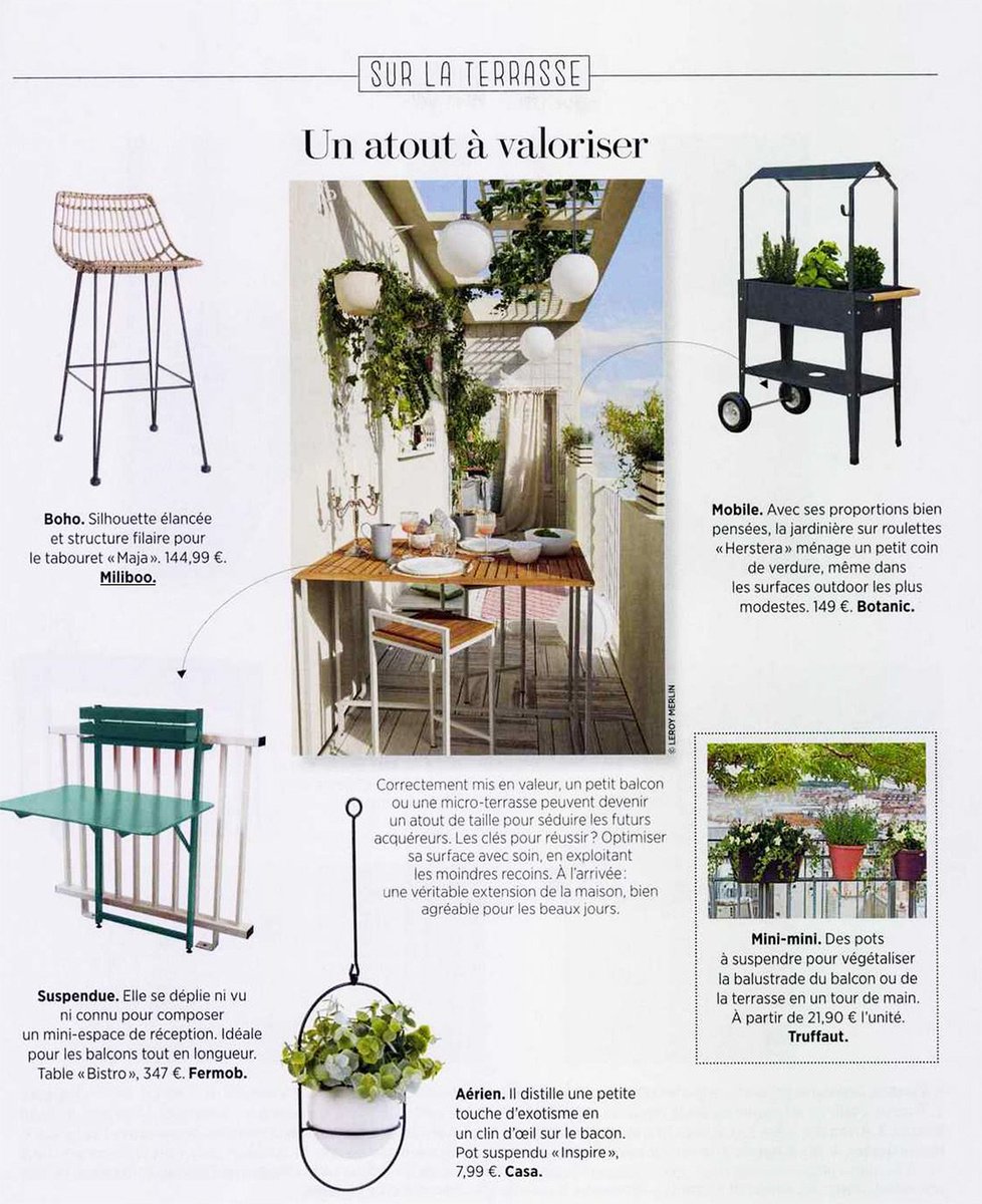 miliboo's tweet image. Dans son nouveau numéro, @MaisonCreative donne des conseils de #homestaging. Pour mettre en avant un #balcon, la rédaction a choisi le #tabouret de bar MAJA.
Découvrez tout le mobilier de jardin : bit.ly/TWJardin #rp #inspiration #deco #jardin