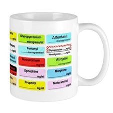morefluids's tweet photo. People often ask where my anaesthetic labels mug comes from, my husband made it! You can get one here - plus t-shirts etc for a bit of fun. #anaesthesia #druglabels https://t.co/kQVst9DxiQ https://t.co/S0qTJoqprV