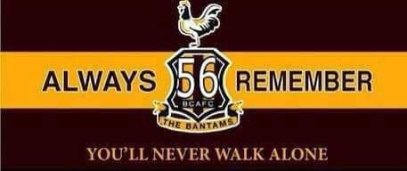 Today's the anniversary of the Bradford City Fire
Remembering the 56 people who lost their lives
11/5/85
Never Forgotten
YNWA
💜
#ClaretAndAmber 
#BradfordCity #HometownClub