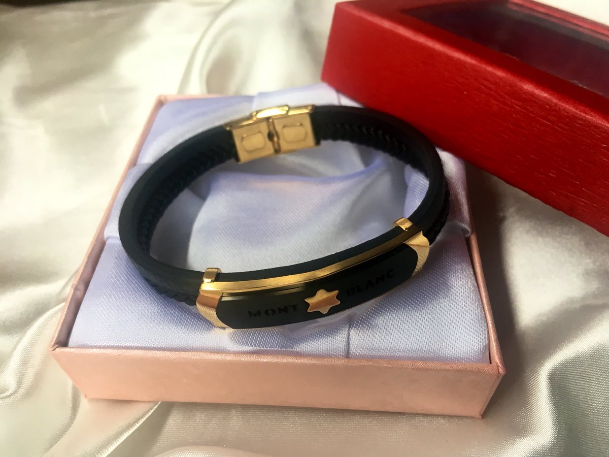 Hi fam, I have this gold and black leather steel men's bracelet for salePrice: 3800Black: black and gold Material: leather Please help Rt, my customer is in your TL