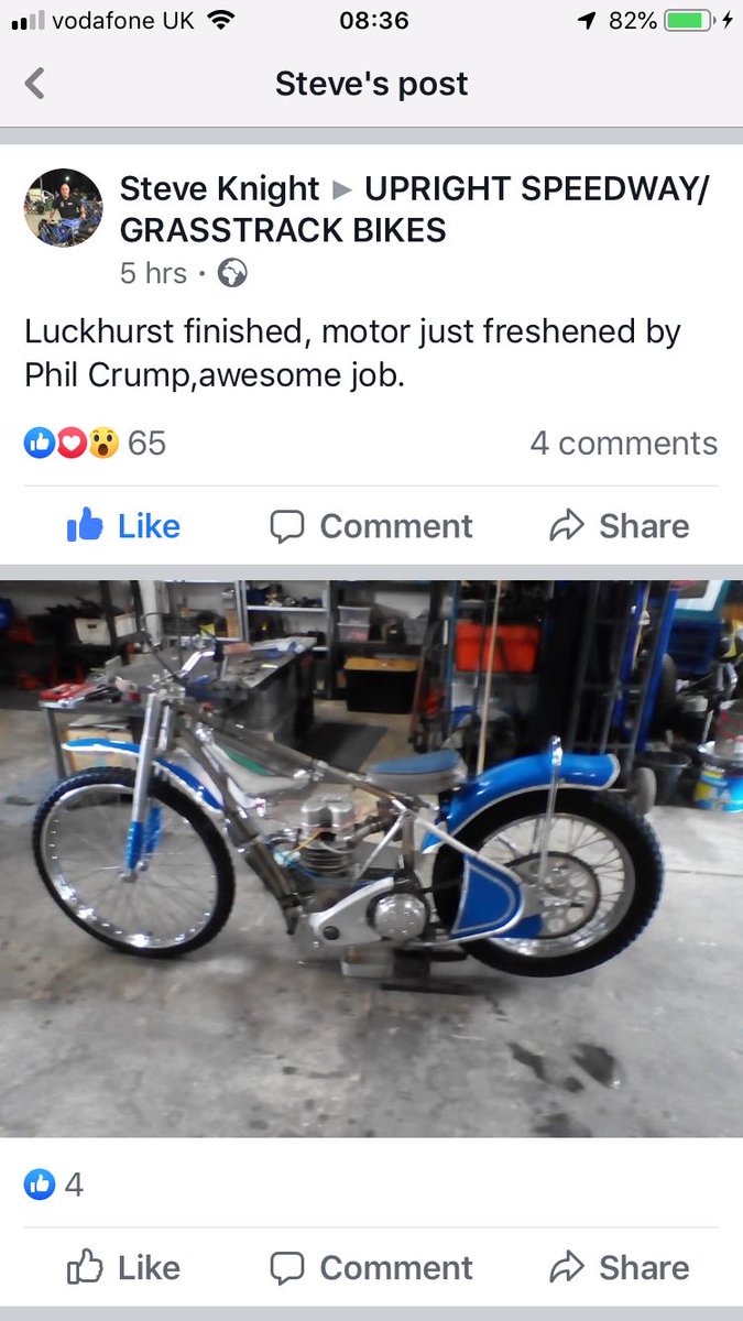 PhilRogers57's tweet photo. Hereโs what you miss @UprightSpeedway when you donโt have a peak into the FB dark side , a fine restoration by Steve Knight #Luckhurst #Upright https://t.co/vJlrLGugyd