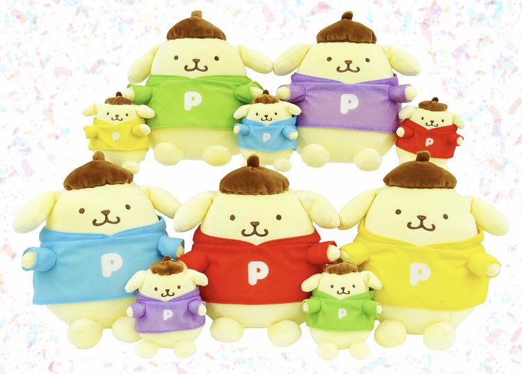 ポムポムプリン #カラフルパーカーシリーズ プリンむにゅぐるみに