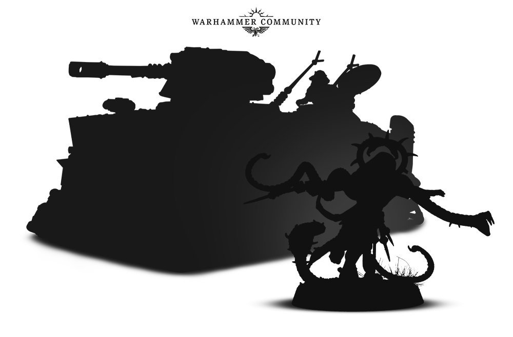 AOTI40K's tweet photo. New Chaos Spawn? Astra Militarum or 30k Imperial Army tank? What do you all think? #40k  #warhammer40k #gamesworkshop #whfest #WarhammerFest2019 #warmongers #WarhammerFest https://t.co/EV68Spgrx7