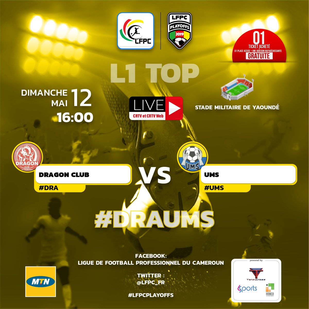 lfpc_fr's tweet photo. #LFPCplayoffs (L1 top) le programme...
#DRAUMS
@tatouvibes
@6sportsnews
@homco_online
@CRTV_web
@MTNCameroon https://t.co/cHXltP5N3S