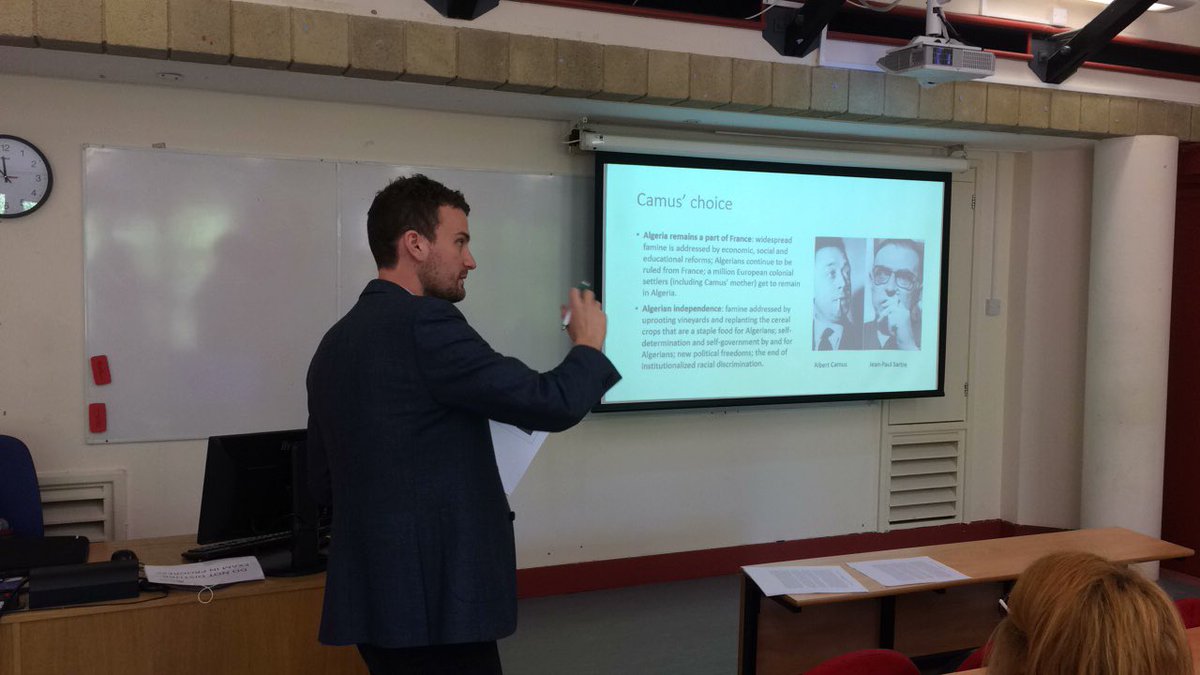eclecticpneumas's tweet photo. @drjoeford considers alternative translations of Camus’s L’Étranger in the translation section of #EnviroMedicalHumanities day two @BristolSML #modlang https://t.co/mVvumrgHlA
