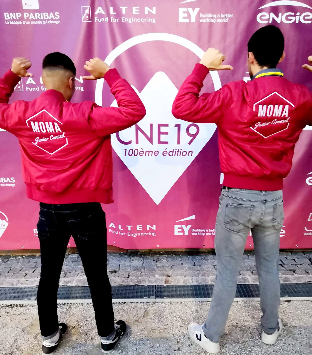 momaconseil's tweet photo. Merci à @LennyMancee et Antoine de représenter l'équipe @momaconseil au congrès national des entreprises ce week-end pour la 100e édition  !
Félicitations à la @cnje pour l'organisation de ce congrès 🎉
C'est une chance pour nous d'y participer.
#WEAREJE #CNJE #CNE19 https://t.co/qgrWmS7bjR
