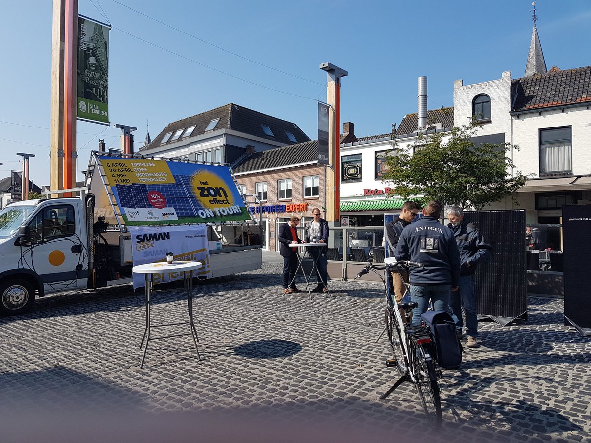 Vandaag zijn we op de Markt van Terneuzen. Heeft u vragen over zonnepanelen. #weeswelkom