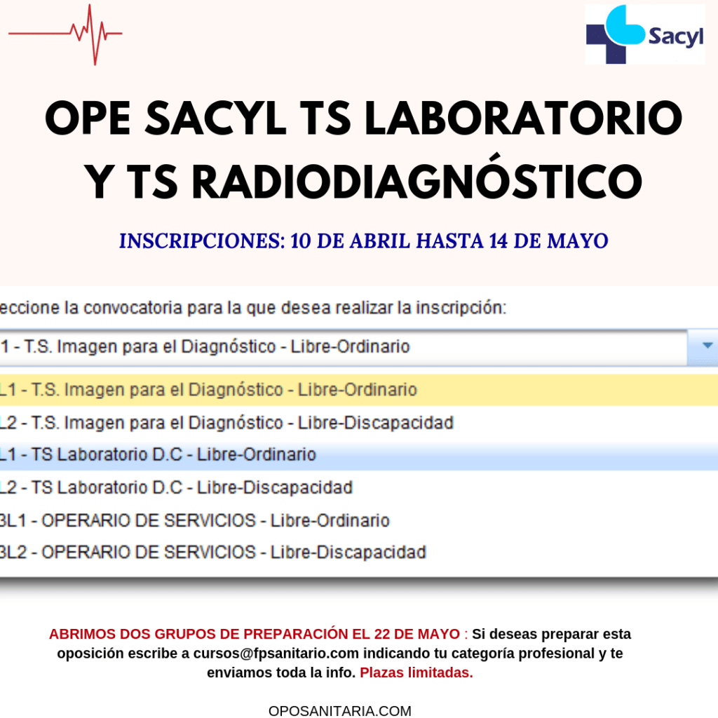 oposanitaria's tweet photo. OPE Sacyl: Abiertas inscripciones Técnico Laboratorio y Técnico Radiodiagnóstico https://t.co/kGdAjbi4p4 https://t.co/nvCNmMp7pJ