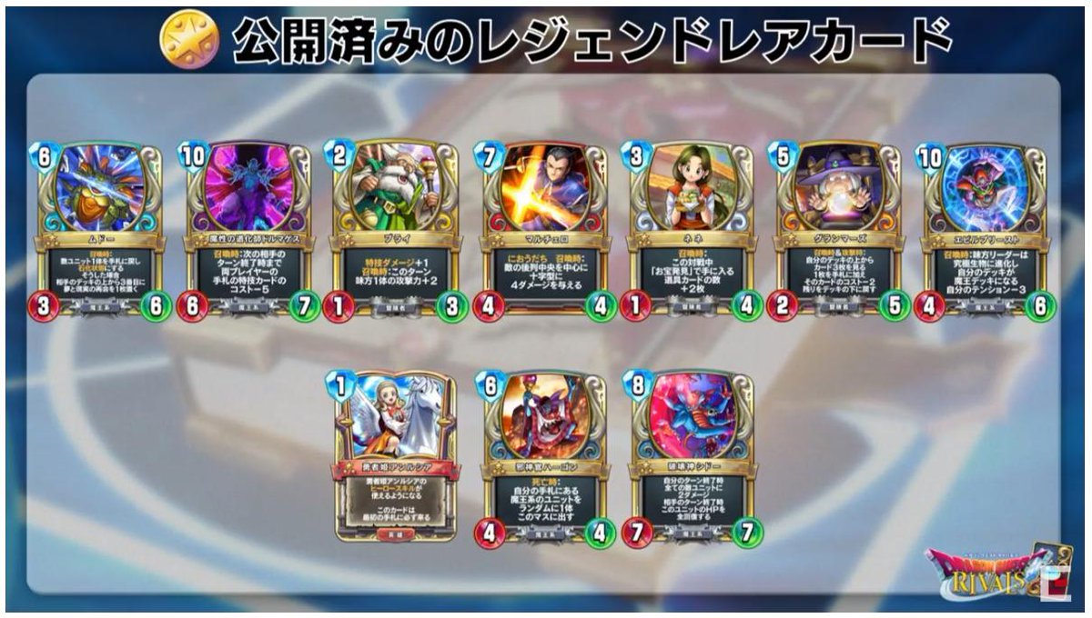 ドラクエライバルズエース攻略 Gamebox No Twitter 新カード情報 公開済みレジェンドカード一覧 ムドーの攻撃力が4 3に修正されました