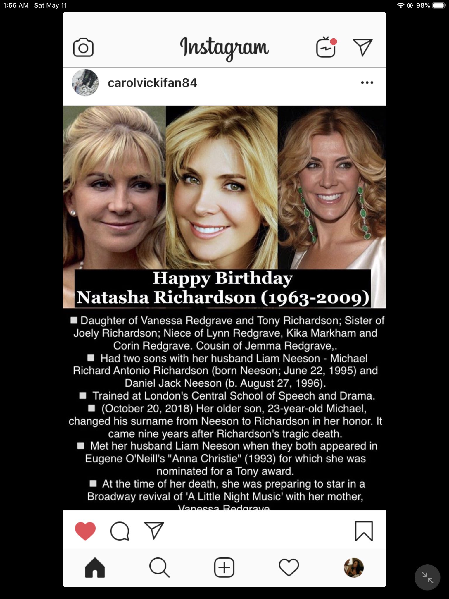 Happy Birthday! Natasha Richardson, Frances Fisher, Bernard Fox and Irbing Berlin!        