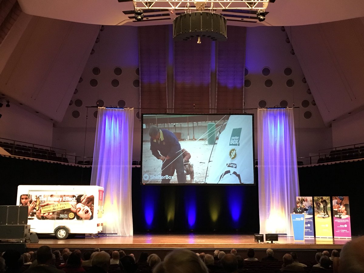SimonEdmands's tweet photo. Many thanks to Jack Bailey from @ShelterBox for an excellent presentation at @RotaryGBI #RotaryConf2019 in #Nottingham about their vital lifesaving relief aid in #Syria and around the world! 👏🏻 #Rotary #PeopleOfAction #RotaryEffect https://t.co/Ob4phyDSxv