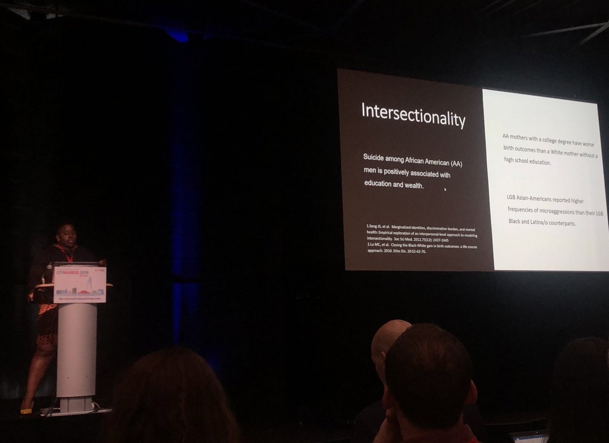 Overwhelmed by the content presented at #WCPT2019 Diversity and Inclusion Focus Symposia and so proud of <a href="/youseelogic/">Uchenna Ossai</a> for her strength and vulnerability as she discusses intersectionality and its impact on health. #DiverseInclusivePhysio