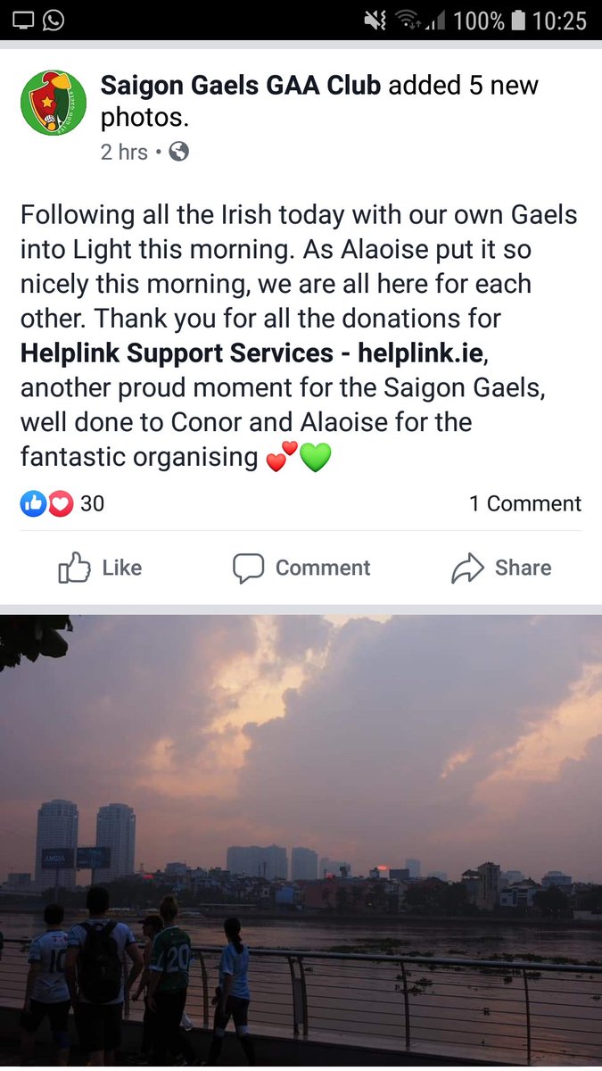 HelplinkMH's tweet image. Huge thank you to @SaigonGaels GAA Club for choosing us for their darkness into light walk this morning 😀

For more info on our free Irish abroad counselling service see: helplink.ie/iaocs/irish-ab….

Thanks again to everyone who took part and donated 🙂

#Helplinksupport