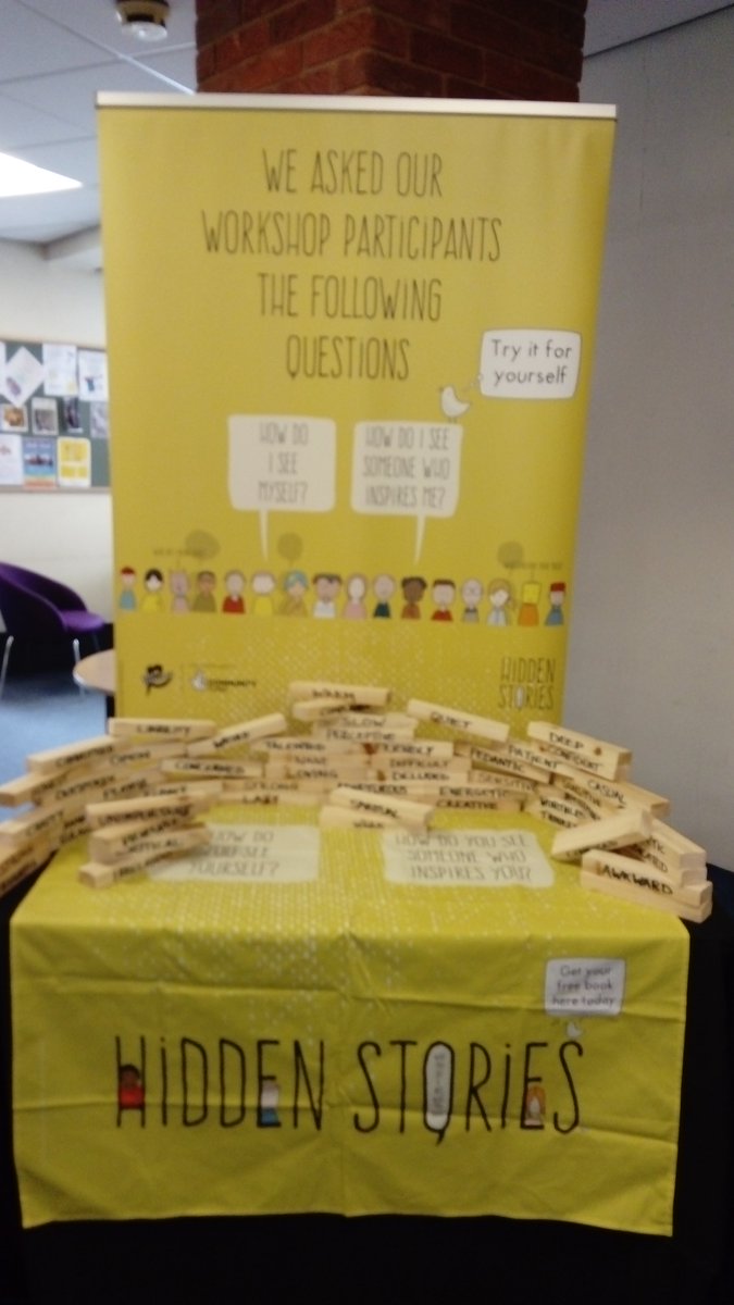 readinglibrary's tweet photo. We are set up and ready to go with our #hiddenstories event. Come to Central Library and get a copy of the book, see the photography exhibition and take part in some of the fun games and activities.
#HiddenStories #RewriteNormal #MentalHealthAwarenessWeek @rootexperience https://t.co/evifMJUfc8
