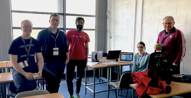 CopHackIE's tweet image. After a long night, it's full steam ahead for all the teams. Mentor @RoryScarrott from @MaREIcentre visiting one of the groups this morning. @AZO_space @CopernicusEU @nuigalway @Entirl