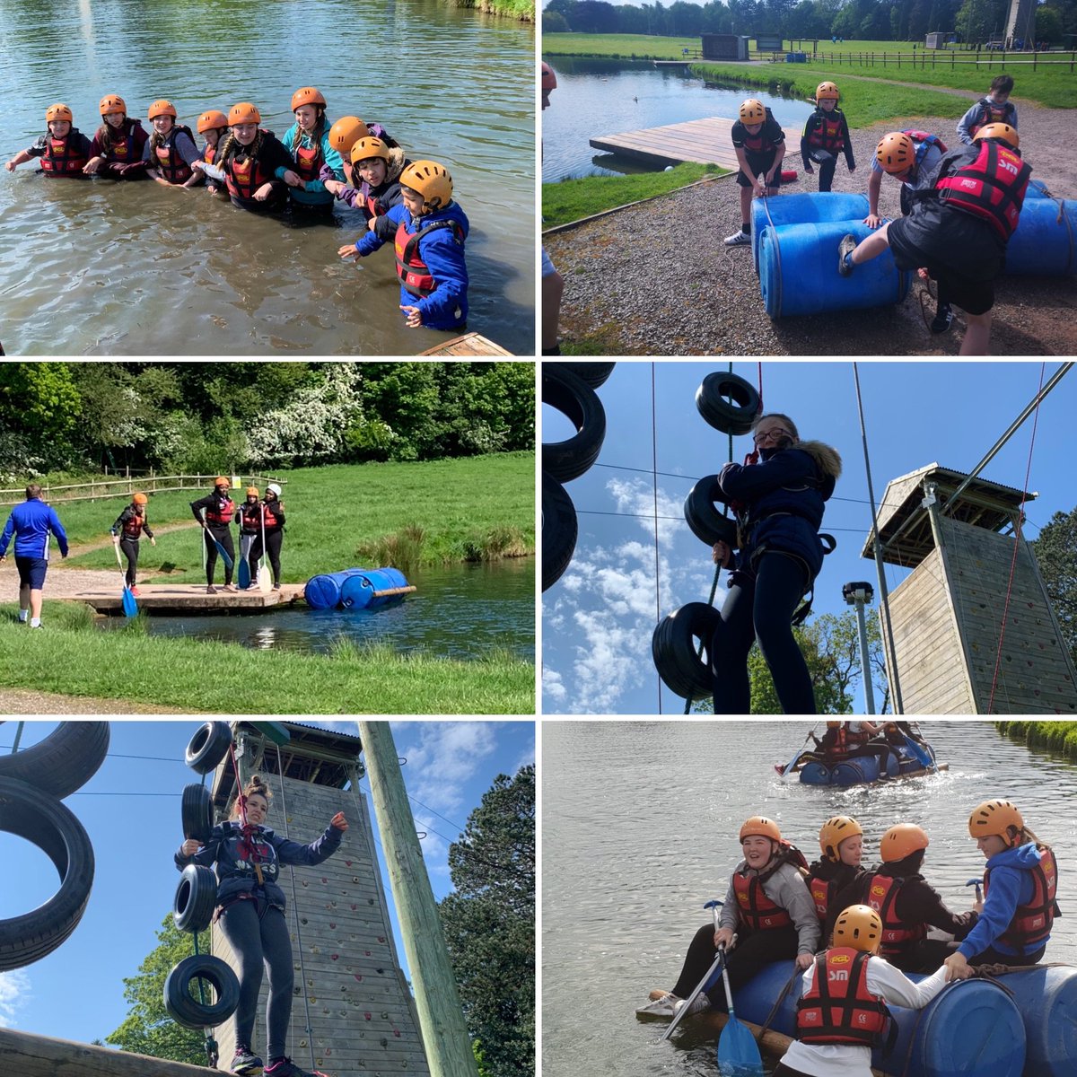 BroadoakStaff's tweet photo. Day 1 of the PGL Winmarleigh Hall weekend complete. Raft building and vertical challenge conquered. Many happy and tired pupils this evening. https://t.co/8IUpz98yxA