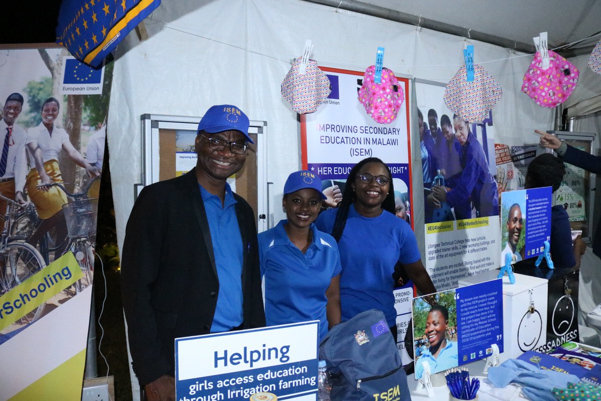OxfamMalawi's tweet photo. We're delighted to have participated in the #Europe Day celebrations last night! Through funding from @EUinMalawi, Oxfam and partners are working to keep girls and other vulnerable students in Malawi in school #ISEMproject #EUforBetterSchooling #EU4Inclusion #EUDayMw19 https://t.co/flBBY5WR21