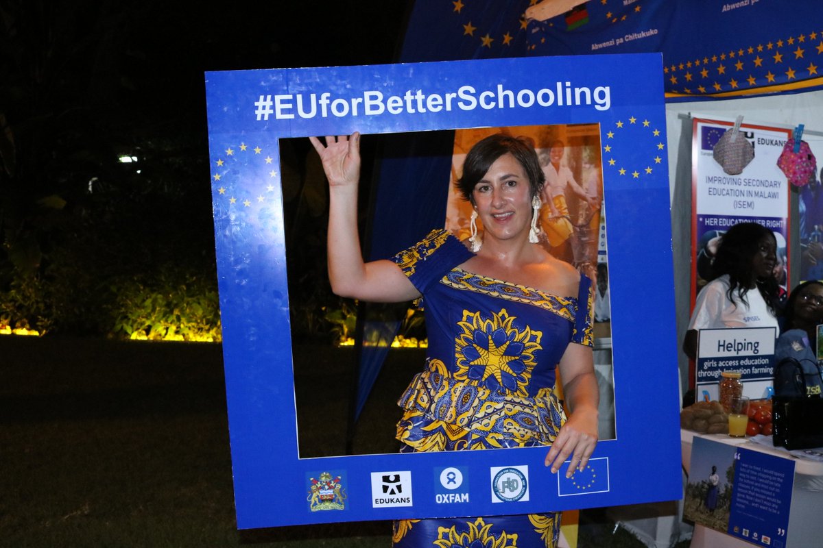 OxfamMalawi's tweet photo. We're delighted to have participated in the #Europe Day celebrations last night! Through funding from @EUinMalawi, Oxfam and partners are working to keep girls and other vulnerable students in Malawi in school #ISEMproject #EUforBetterSchooling #EU4Inclusion #EUDayMw19 https://t.co/flBBY5WR21