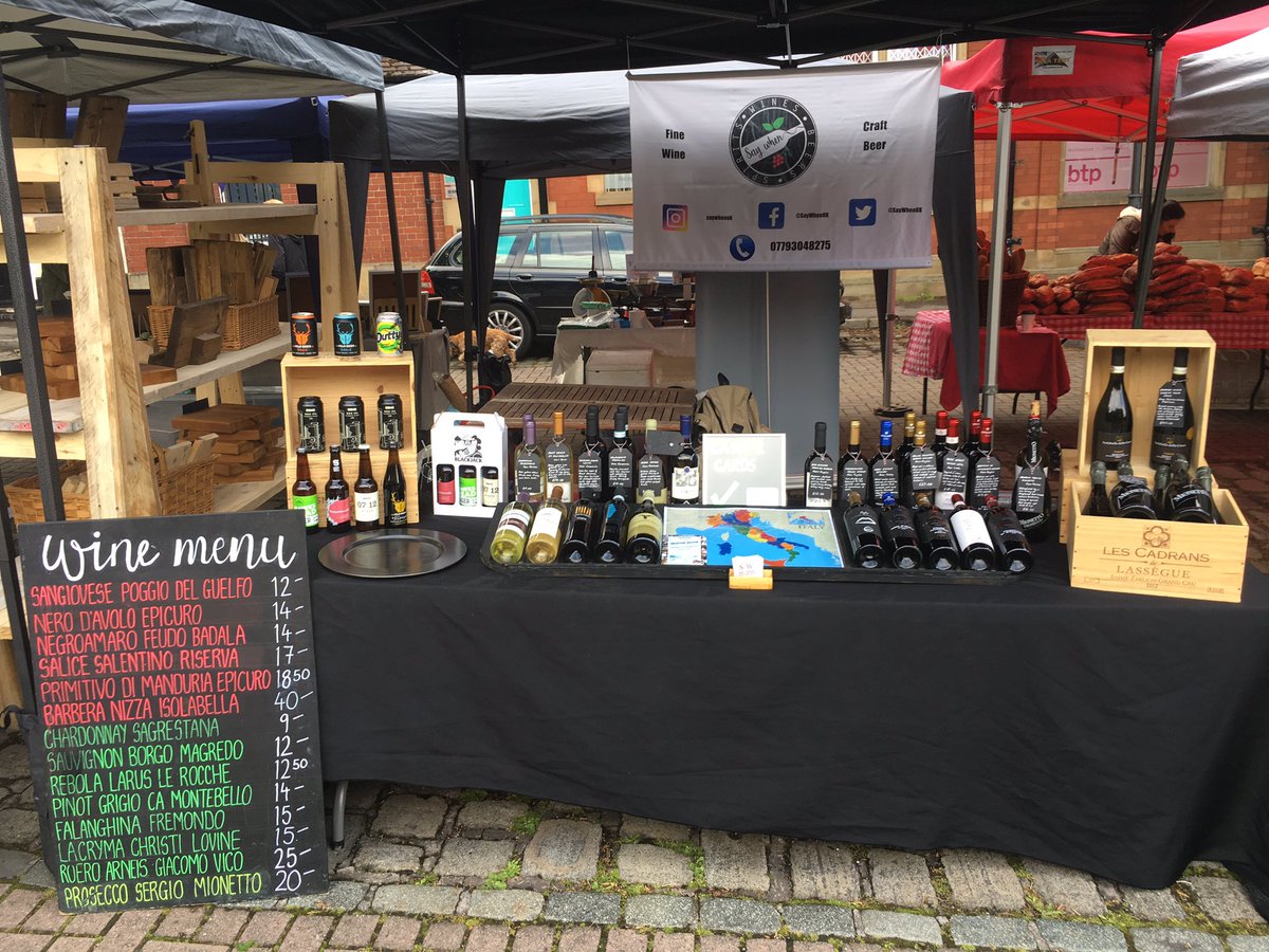 SayWhenUK's tweet photo. Beautiful setting here Heaton Mersey market! A couple of dropped bottles filling the air with Salice Salentino is just adding to the ambiance! https://t.co/xG2p9IH6Bo