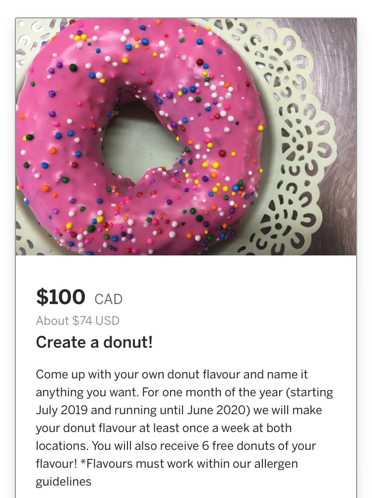 Indiegogo perk highlight! CREATE YOUR OWN DONUT! You come up with the flavour and name, and we’ll sell it in our shop for a month! And you’ll get 6 of ‘em at no charge!indiegogo.com/projects/straw…