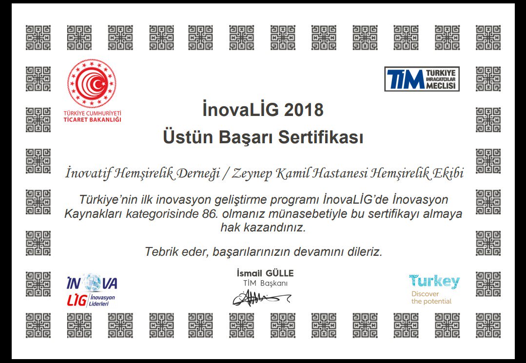 inovatifhemsire's tweet photo. 2019 yılı İnovasyon Haftası bünyesinde yapılan 2018 yılı İnovalig yarışmasına inovasyon başarılarımızla katılarak uluslararası platformda 1250 öncü ve güçlü firma içerisinde ilk yüze girerek üstün başarı belgesi aldık. Burada ödül alan ilk ve tek hemşire..
https://t.co/uclaEplmBD https://t.co/YFhqiTPJJo
